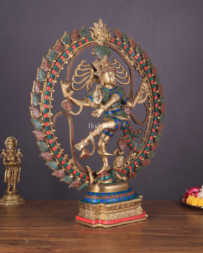 Exquisite Nataraja Brass Statue with OM - 25" Height