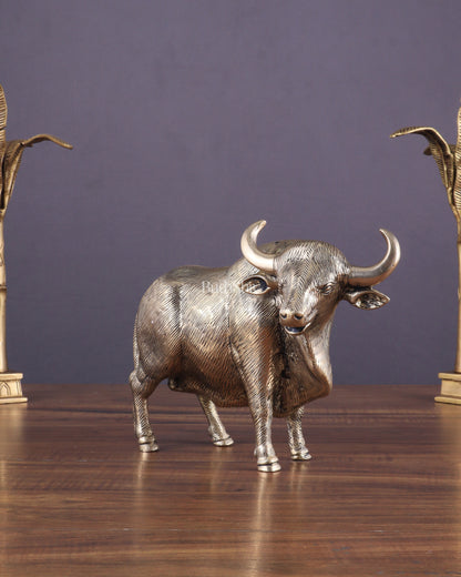 Pure Brass Standing Bull Statue – Vastu & Feng Shui Recommended