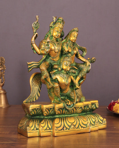 Vishnu Lakshmi on Garuda Brass idol 12 inch