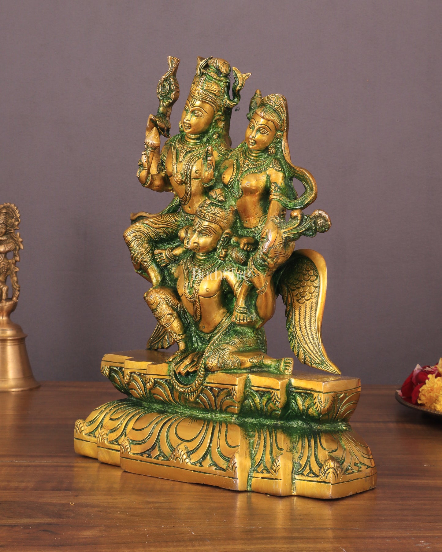 Vishnu Lakshmi on Garuda Brass idol 12 inch