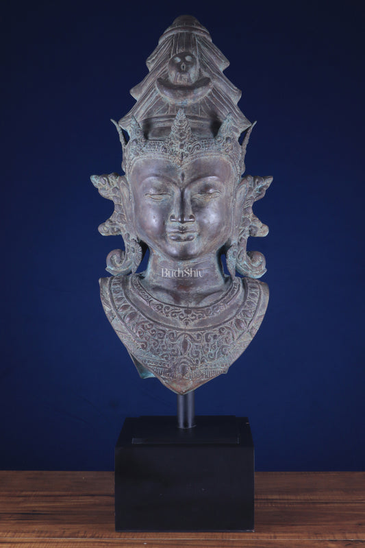 Balinese Bronze Large Shiva Face Head Bust – Lost Wax Method 32"