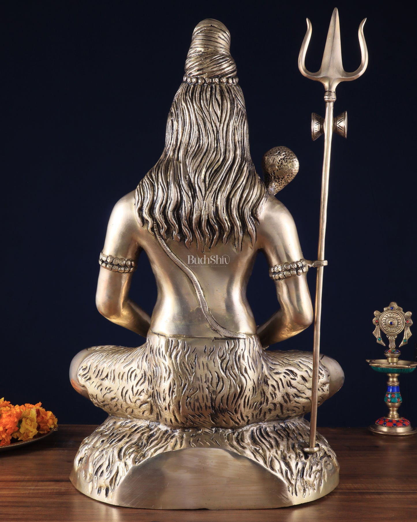 Handcrafted Pure Brass Lord Shiva Statue - 23" Meditation pose