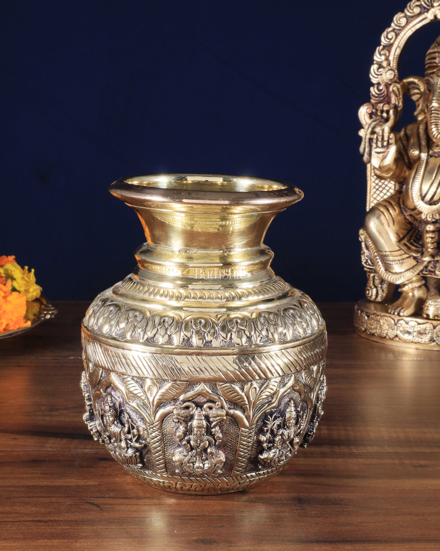 Brass Superfine Ashtalakshmi Kalash | Intricately Handcrafted