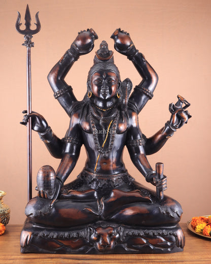 Shiva Statue with six arms | Superfine Brass 30 inch