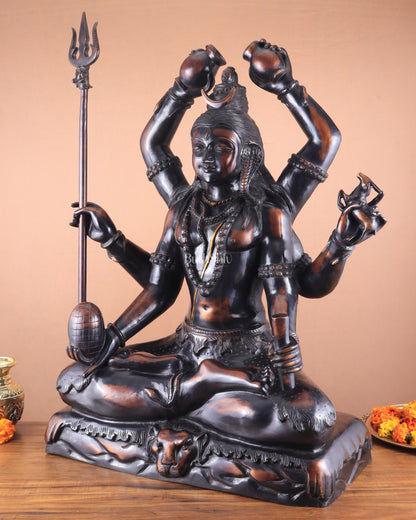 Shiva Statue with six arms | Superfine Brass 30 inch