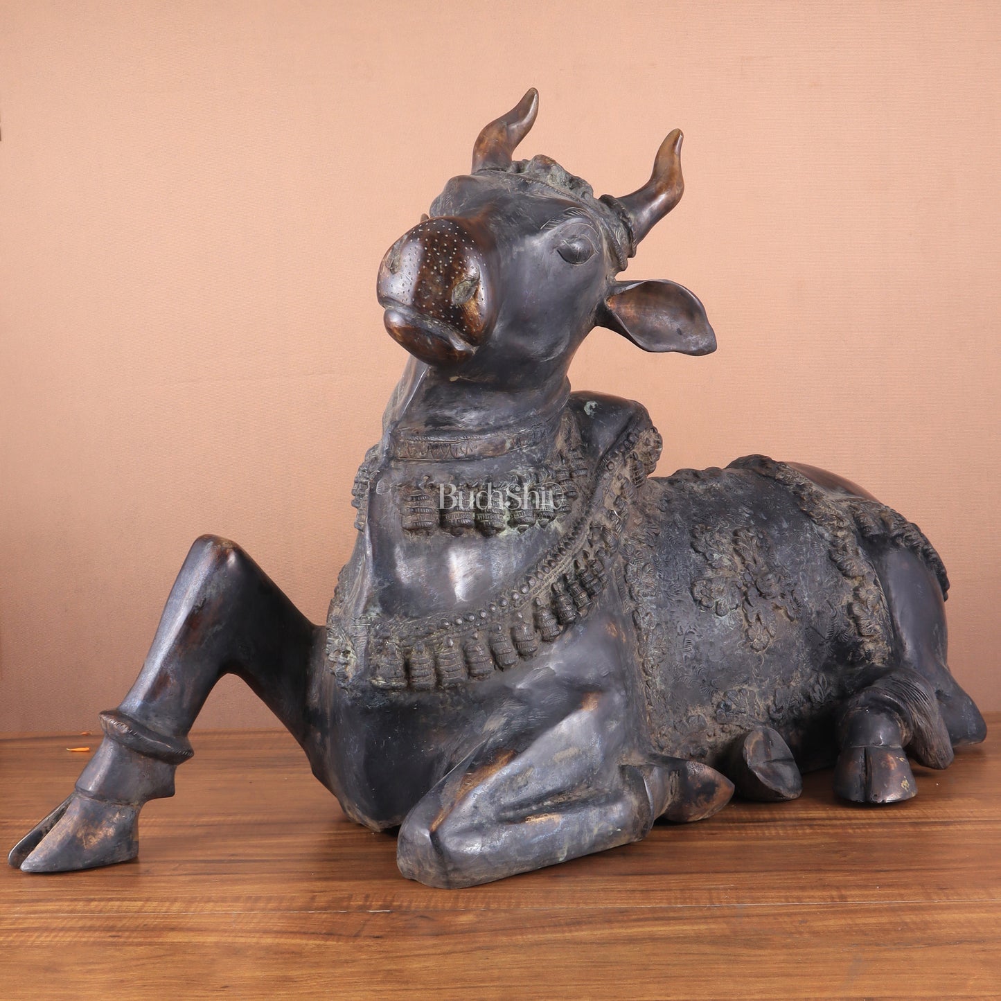 Brass Antique Large Nandi Sculpture | BudhShiv 33"