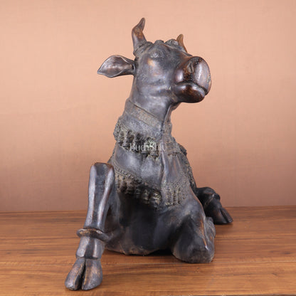 Brass Antique Large Nandi Sculpture | BudhShiv 33"