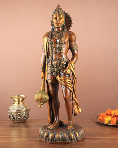 Brass Lord Hanuman Statue Standing 24" Height