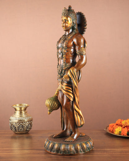 Brass Lord Hanuman Statue Standing 24" Height