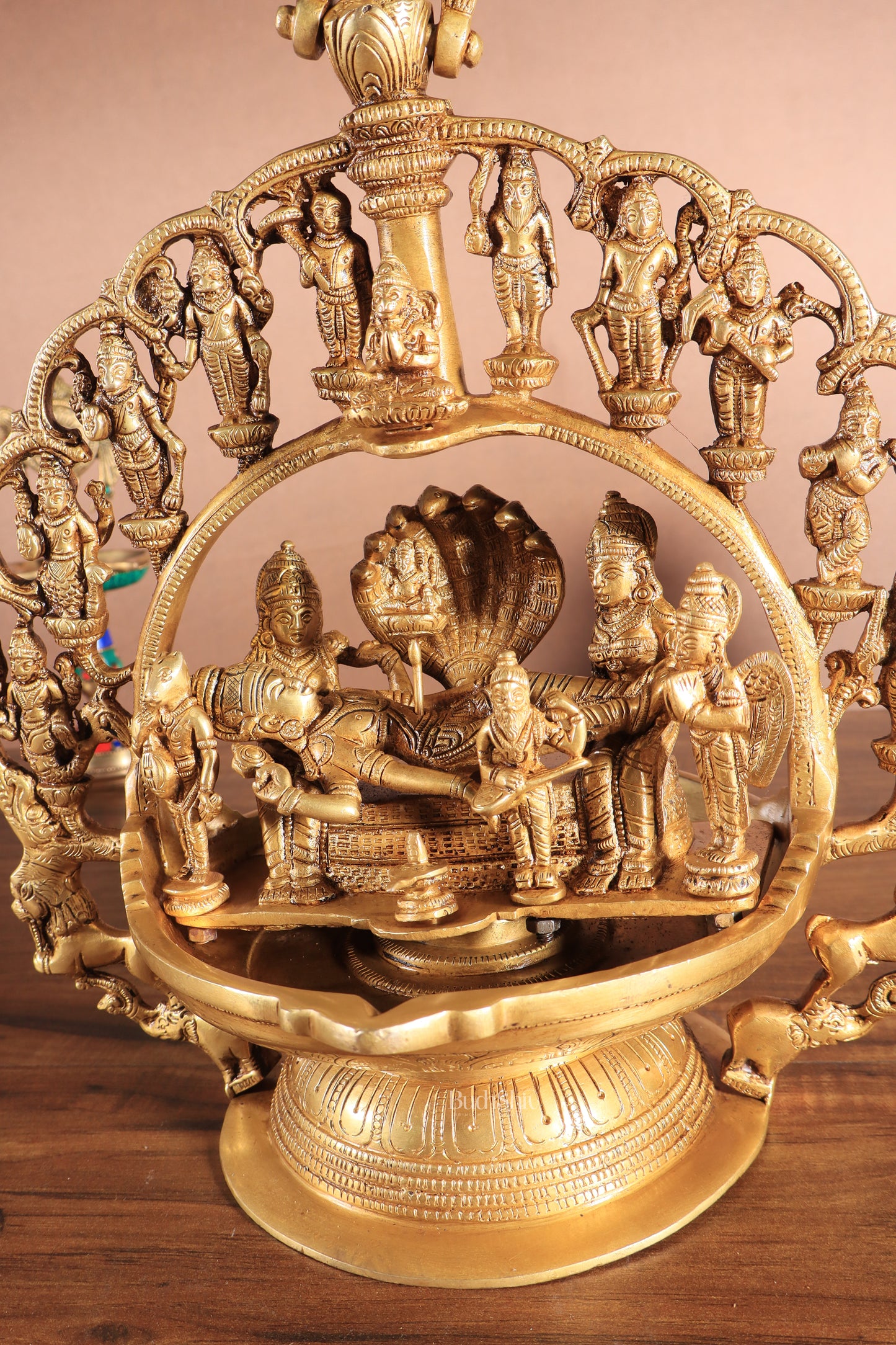 Pure Brass Large Lord Vishnu Darbar dashavatar Hanging Lamp 52"