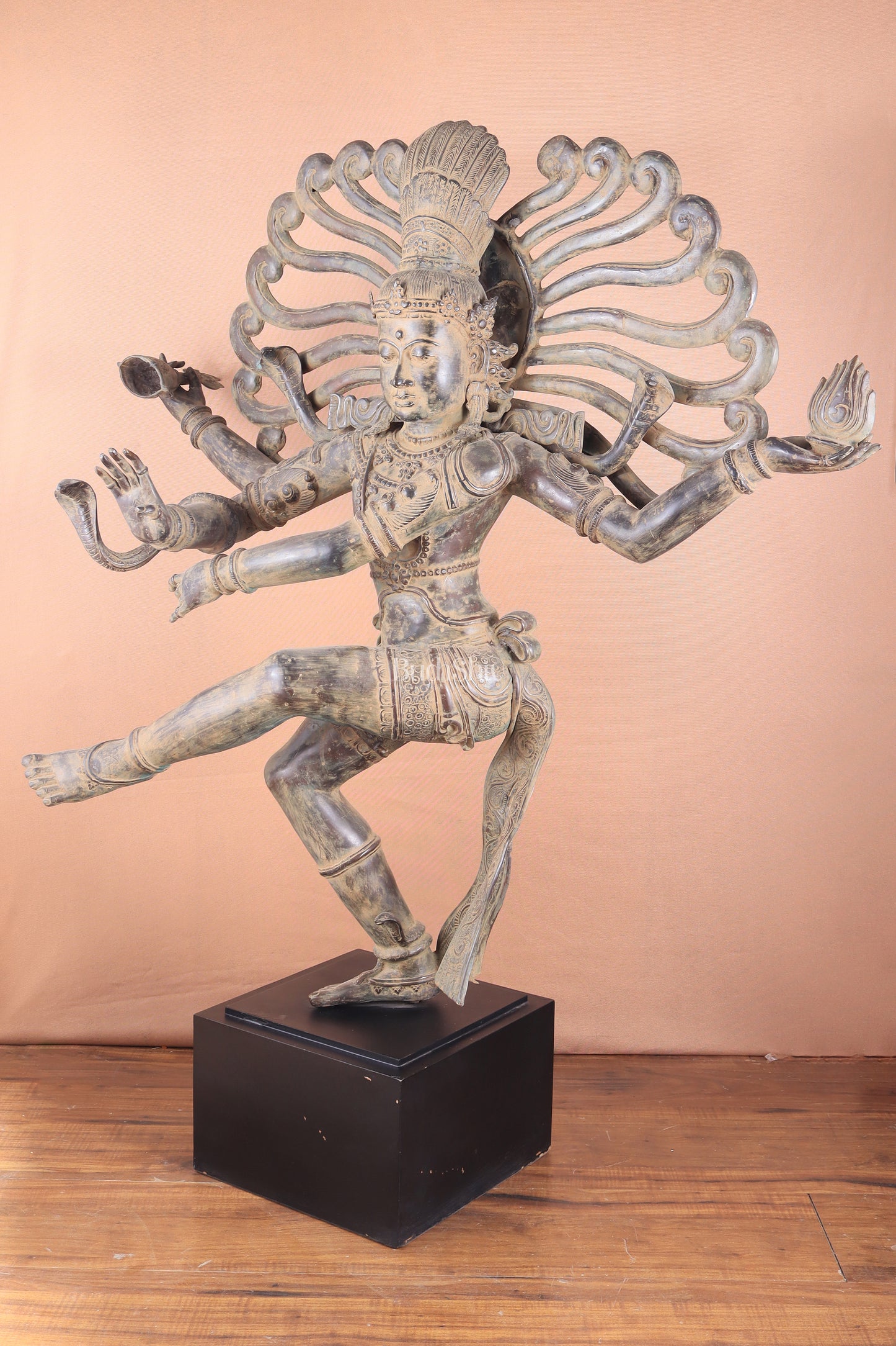 Pure Bronze Dancing Shiva Nataraja – Majestic Large Indonesian Sculpture 48"