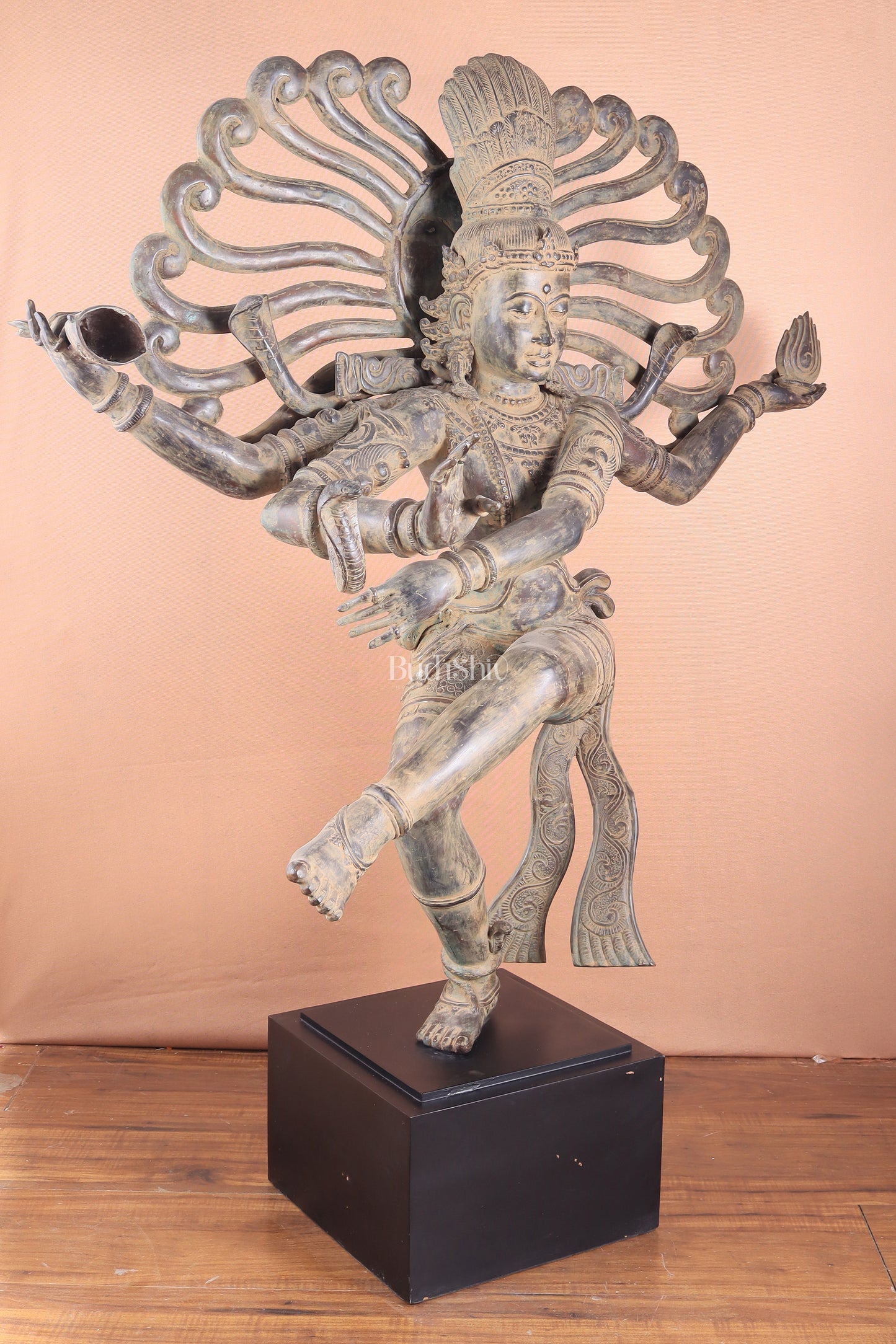 Pure Bronze Dancing Shiva Nataraja – Majestic Large Indonesian Sculpture 48"