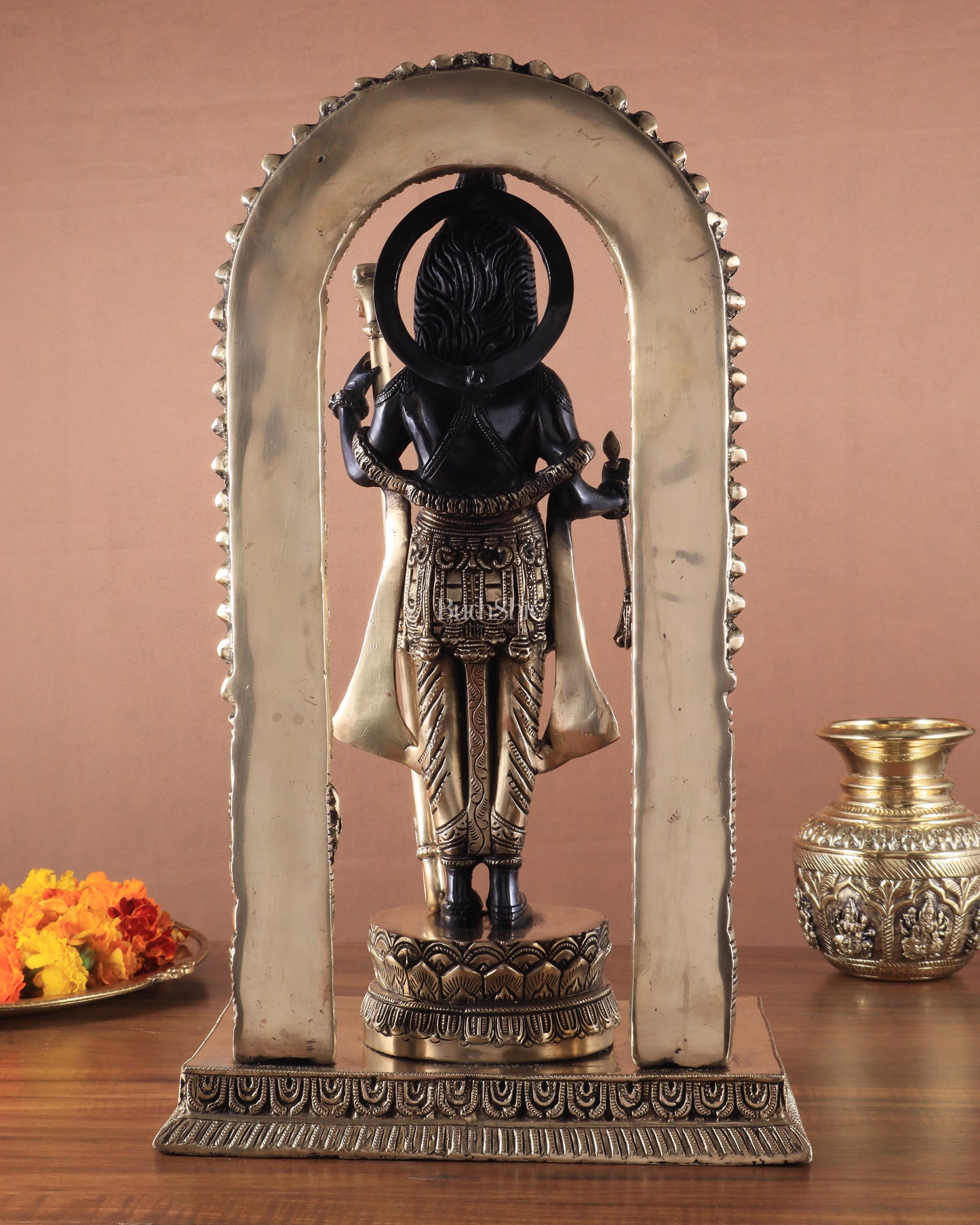 Majestic Ayodhya Ram Lalla Superfine Brass Sculpture - Black Edition, 18.5 Inch