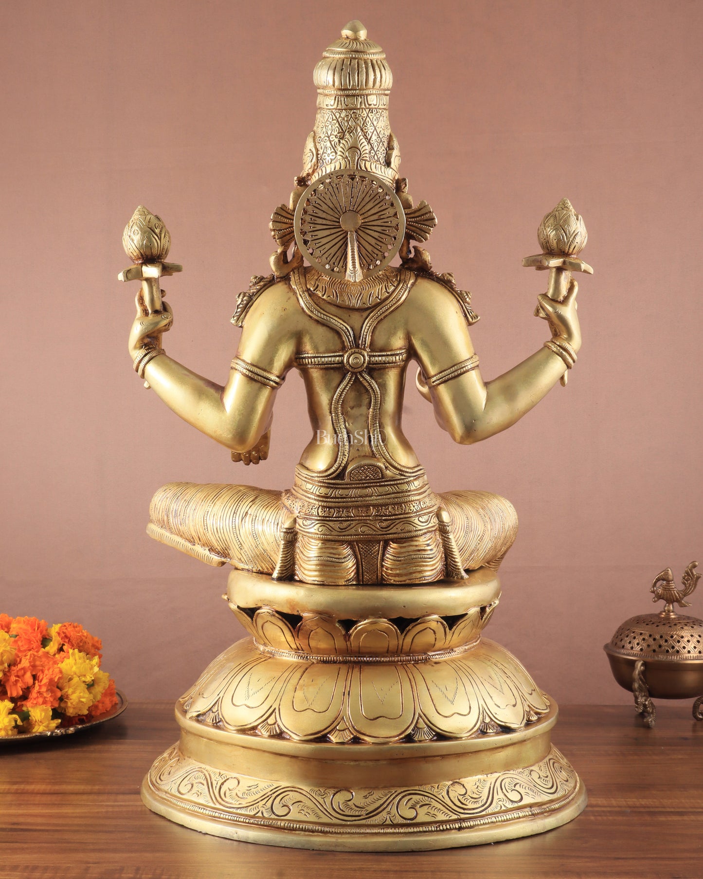 Pure Brass Large Goddess Lakshmi Superfine Statue 24"