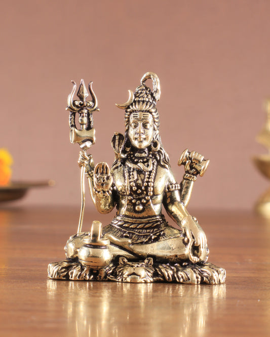 Brass superfine Lord Shiva idol 2 inch