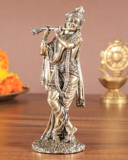 Brass Intricate Lord Krishna Superfine Statue 5 inches (12.7 cm)