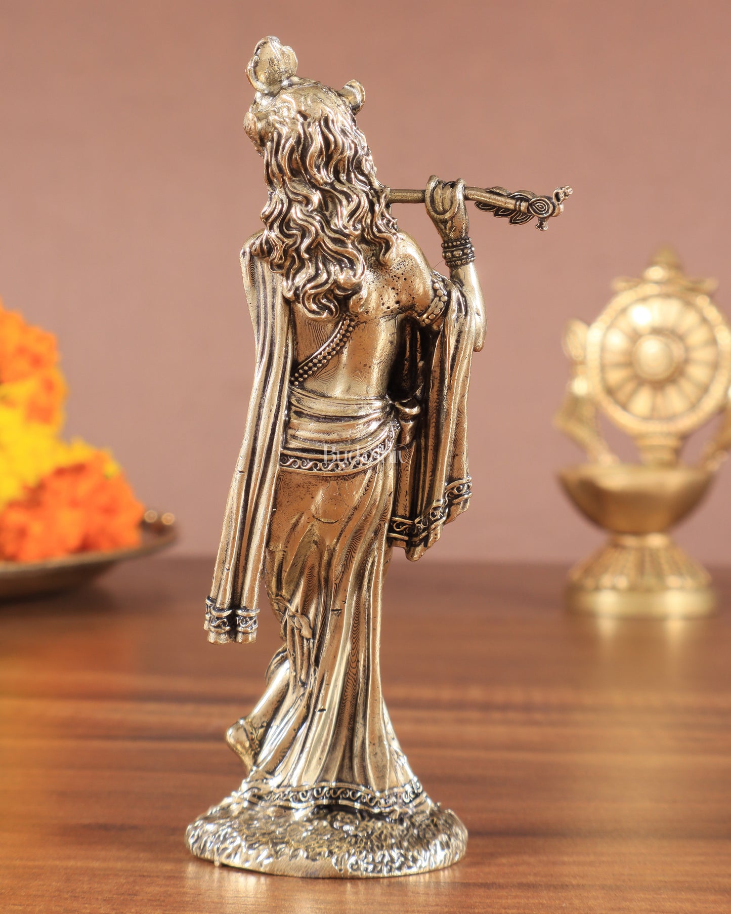 Brass Intricate Lord Krishna Superfine Statue 5 inches (12.7 cm)