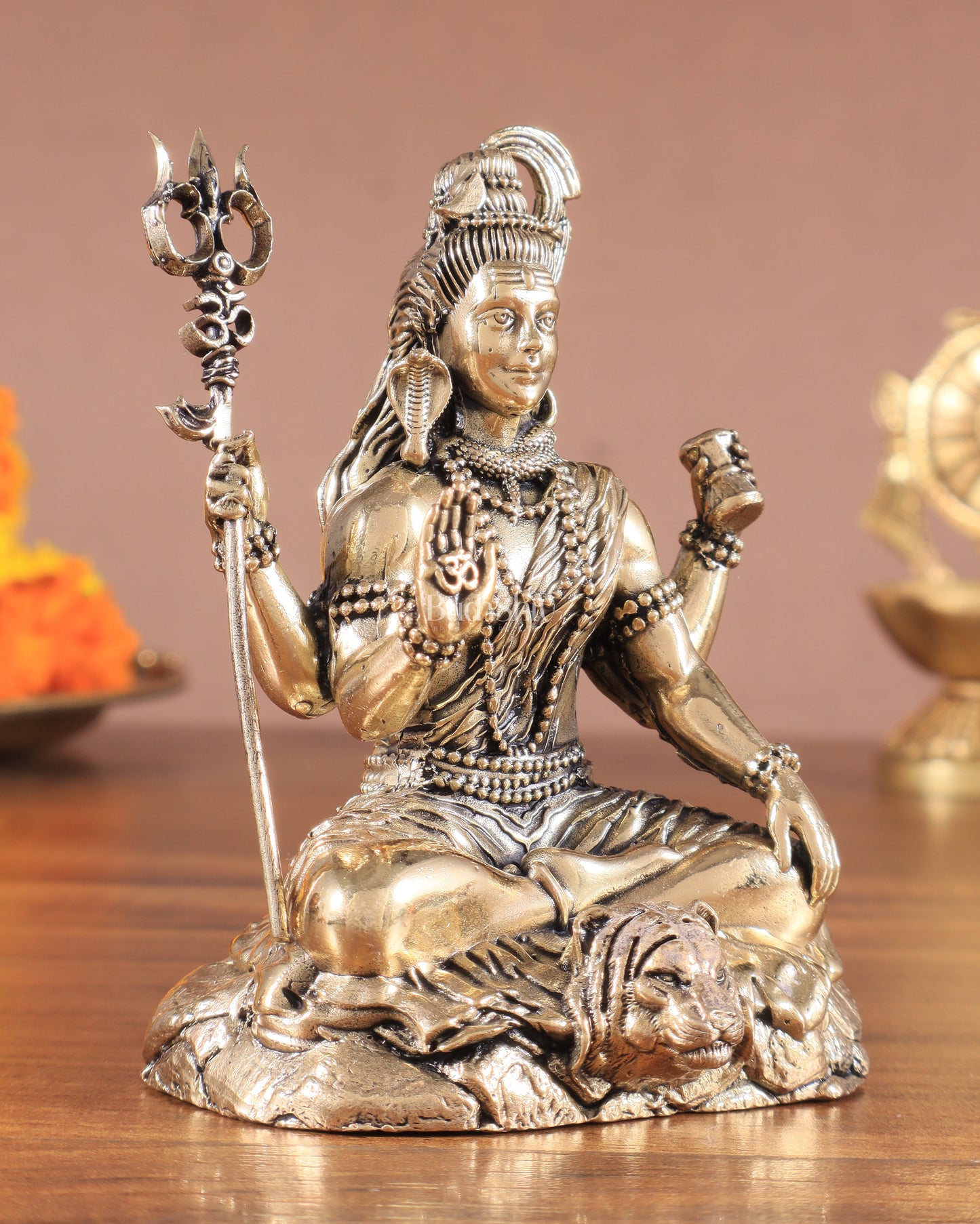 Brass Superfine Intricate Blessing Lord Shiva Idol – Crafted with Perfection