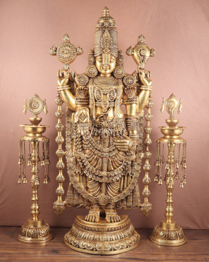 Pure Brass Tirupati Balaji Idol - 48"