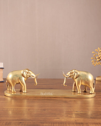 Brass Elephant Book Holder Showpiece – Pair 14.5"