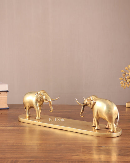 Brass Elephant Book Holder Showpiece – Pair 14.5"