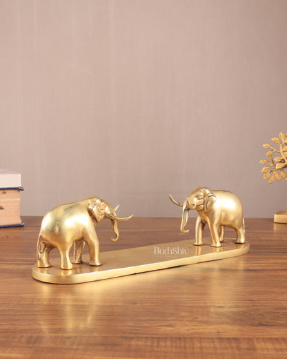 Brass Elephant Book Holder Showpiece – Pair 14.5"