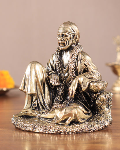 Brass Sai Baba Sitting Superfine Intricate Idol