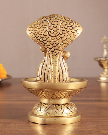 Brass Shiva Lingam with Shiva Face | 5.5" Height