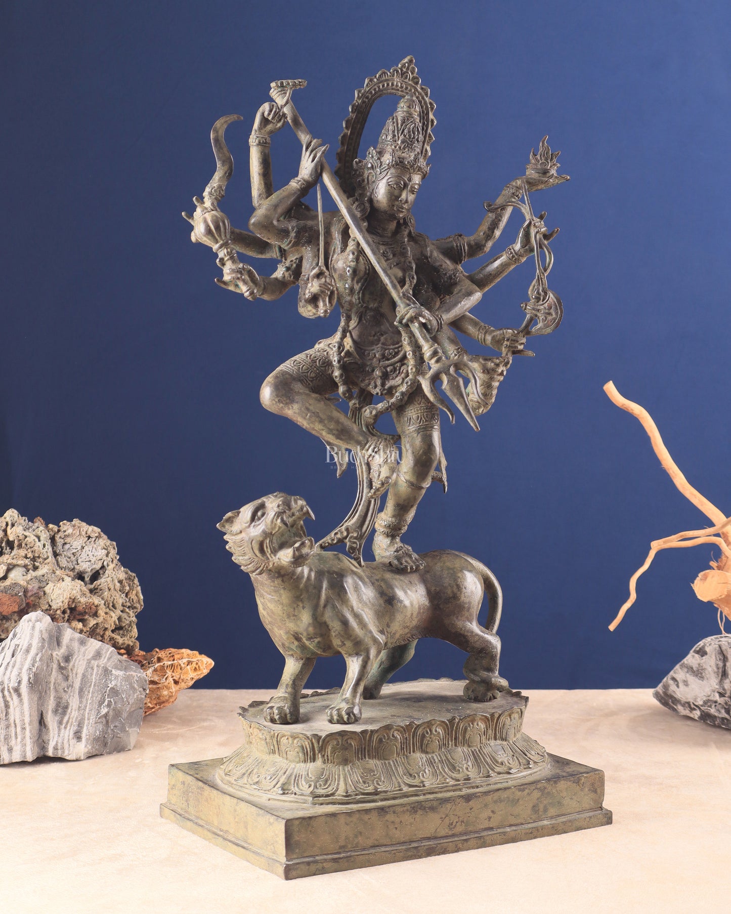 Goddess Kali Indonesian Bronze Vintage Sculpture – 22"