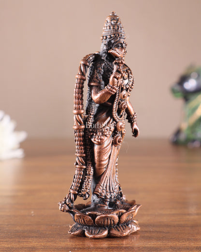 Pure Copper Standing Meenakshi Devi Idol – 5 Inch, 310g