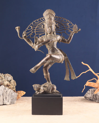 Dancing Shiva as Nataraja – Indonesian Bronze 22" Handcrafted Vintage Sculpture