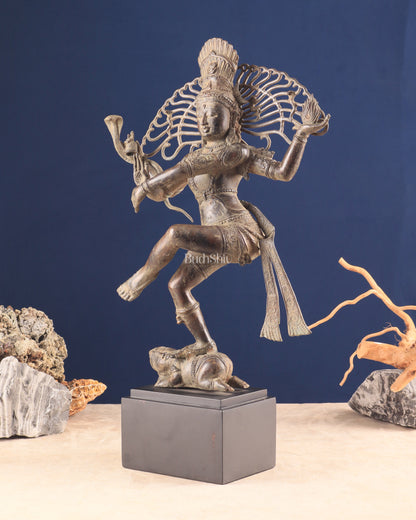 Dancing Shiva as Nataraja – Indonesian Bronze 22" Handcrafted Vintage Sculpture