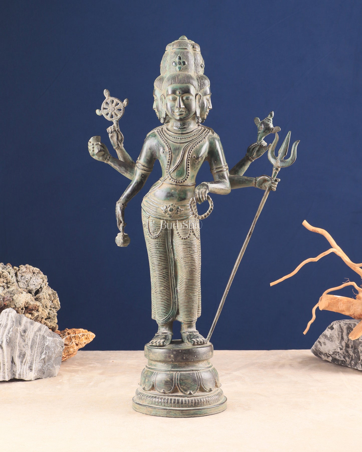 Bronze Standing Lord Brahma Statue | Indonesian Lost Wax Casting 21.5"