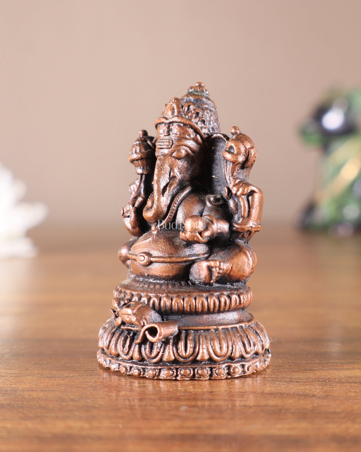 Pure Copper Tiny Lord Ganesha Idol – 5 cm (2") Height, 70g