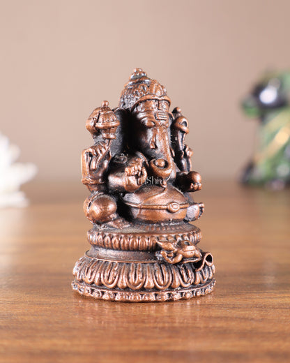 Pure Copper Tiny Lord Ganesha Idol – 5 cm (2") Height, 70g