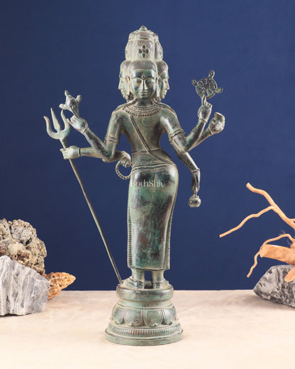 Bronze Standing Lord Brahma Statue | Indonesian Lost Wax Casting 21.5"