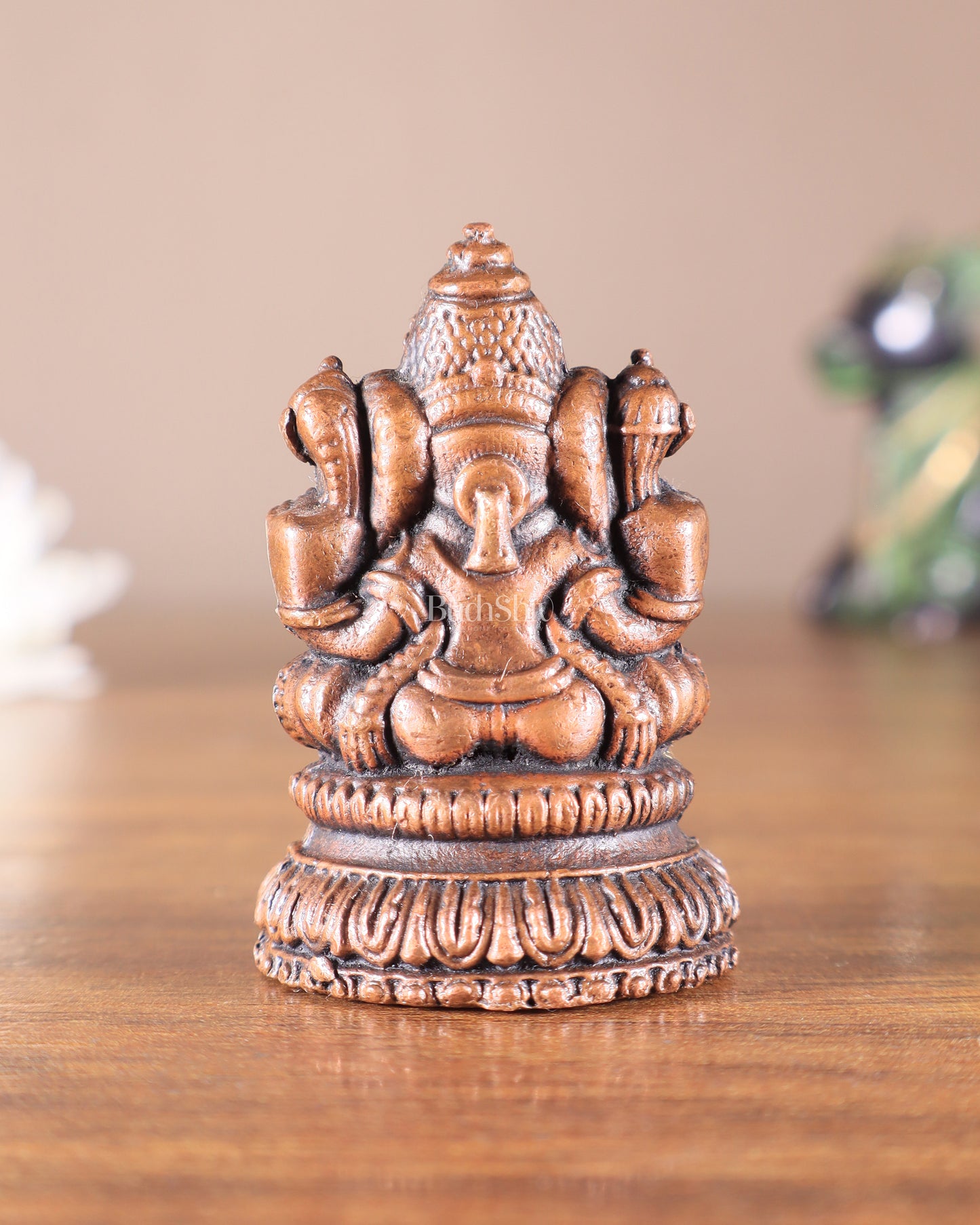 Pure Copper Tiny Lord Ganesha Idol – 5 cm (2") Height, 70g