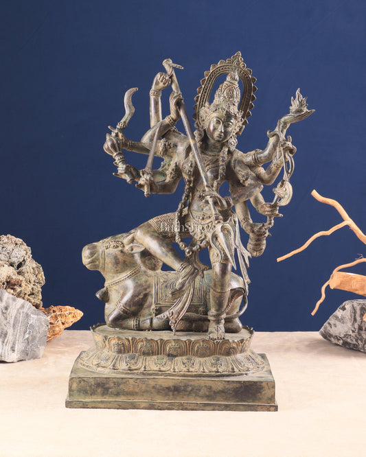 Vintage Bronze Goddess Kali Sculpture | Indonesian Lost Wax Casting