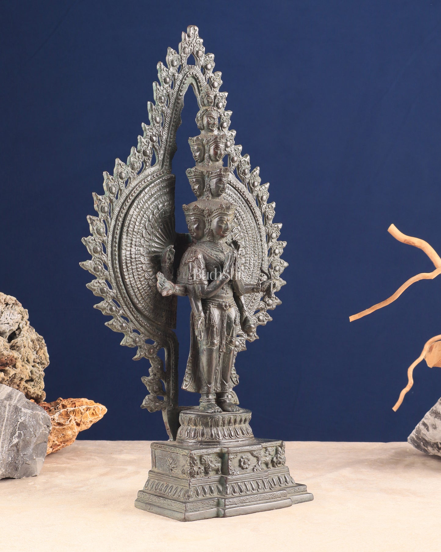 Vintage Bronze Avalokiteshvara – Indonesian Handcrafted Sculpture 17"