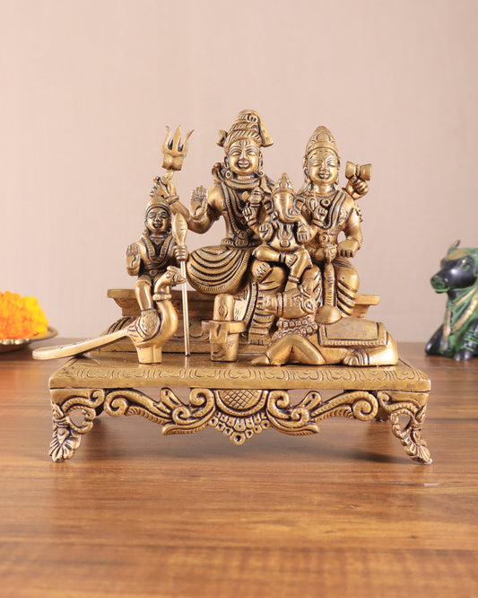 Brass Superfine Shiva Parivar Idol - 7.5"