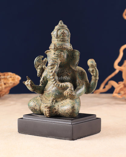 Vintage Indonesian Bronze Ganesha Statue 6.5"