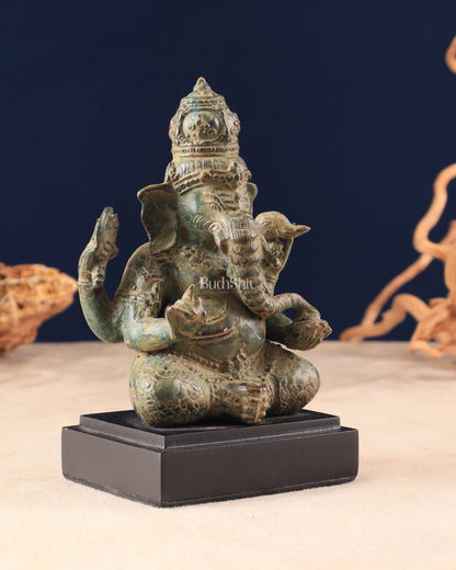 Vintage Indonesian Bronze Ganesha Statue 6.5"