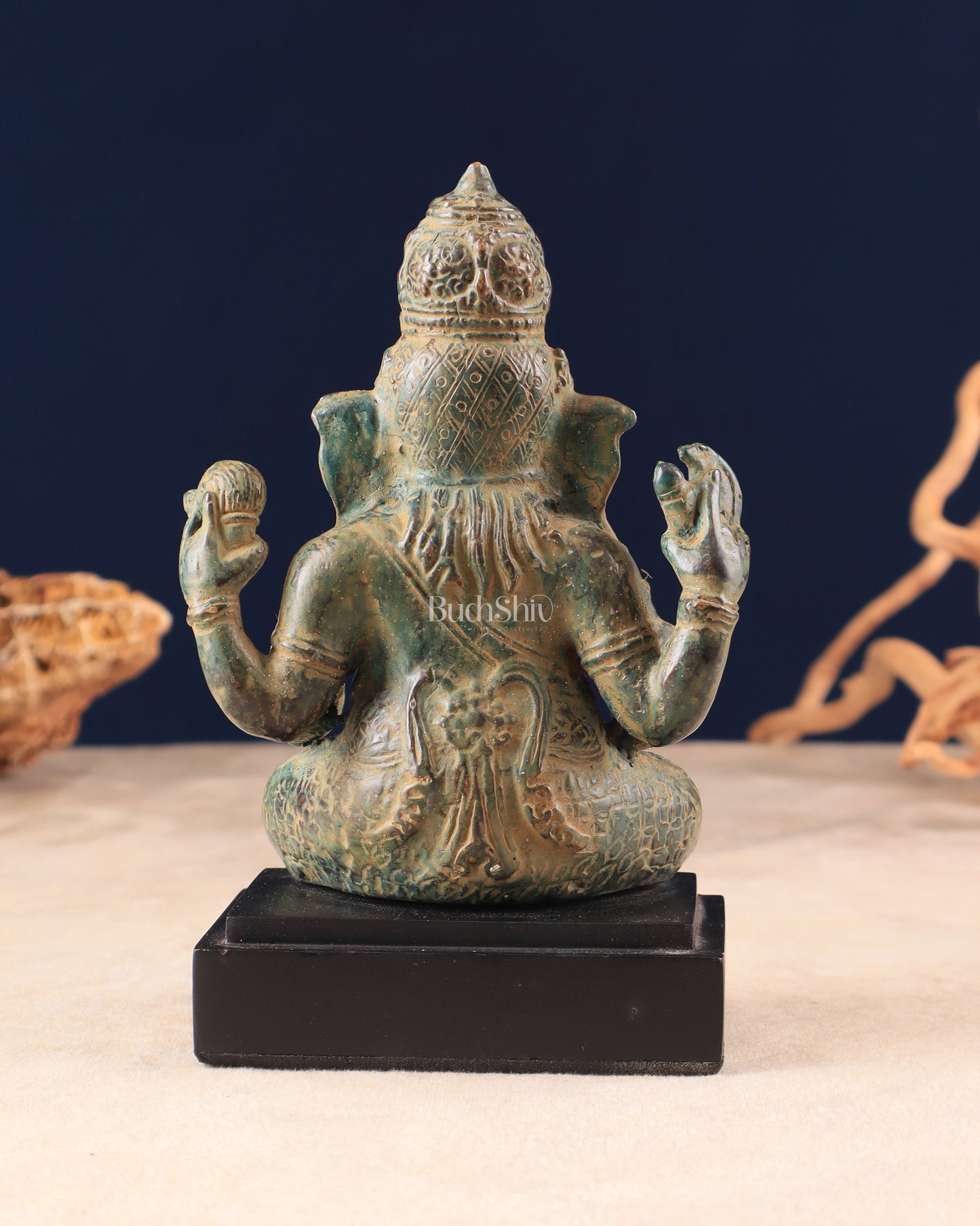 Vintage Indonesian Bronze Ganesha Statue 6.5"