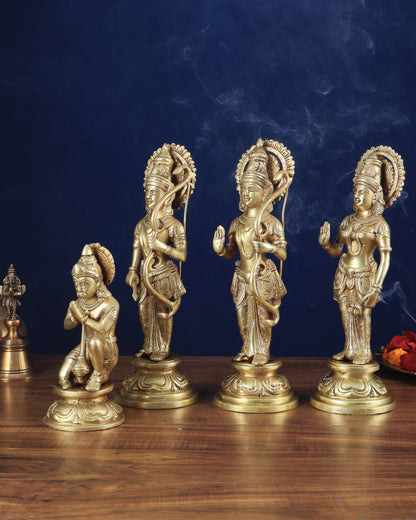 Lord Ram Darbar idols: Superfine Brass Set - 12.5"