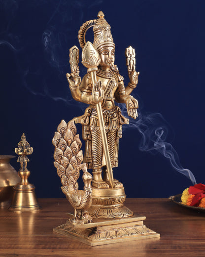 Lord Kartikeya Murugan superfine Brass idol | 15 inch