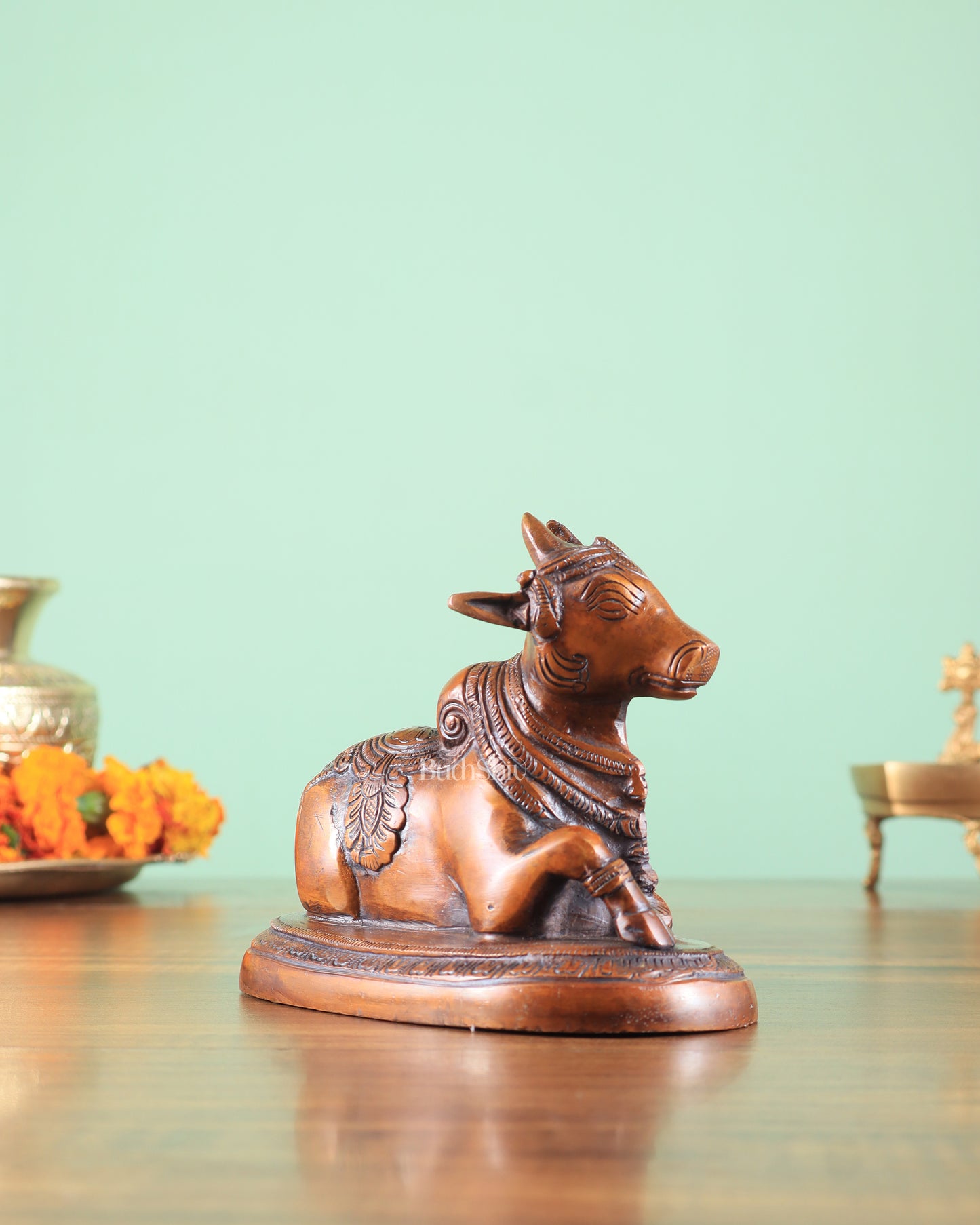 Brass Nandi Bull Idol copper tone | 5.5 inch