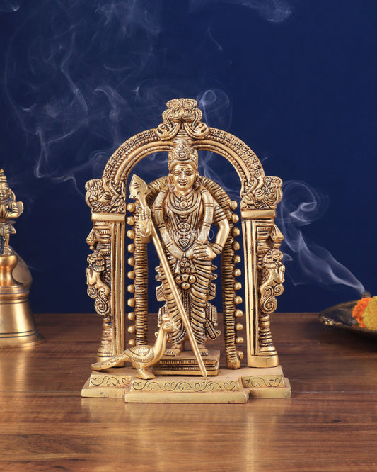 Pure Brass Lord Murugan Swamy statue 9"