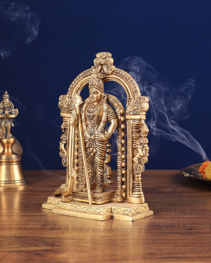 Pure Brass Lord Murugan Swamy statue 9"