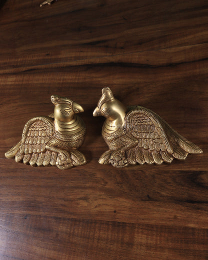 Pair of Brass Parrots wall hanging