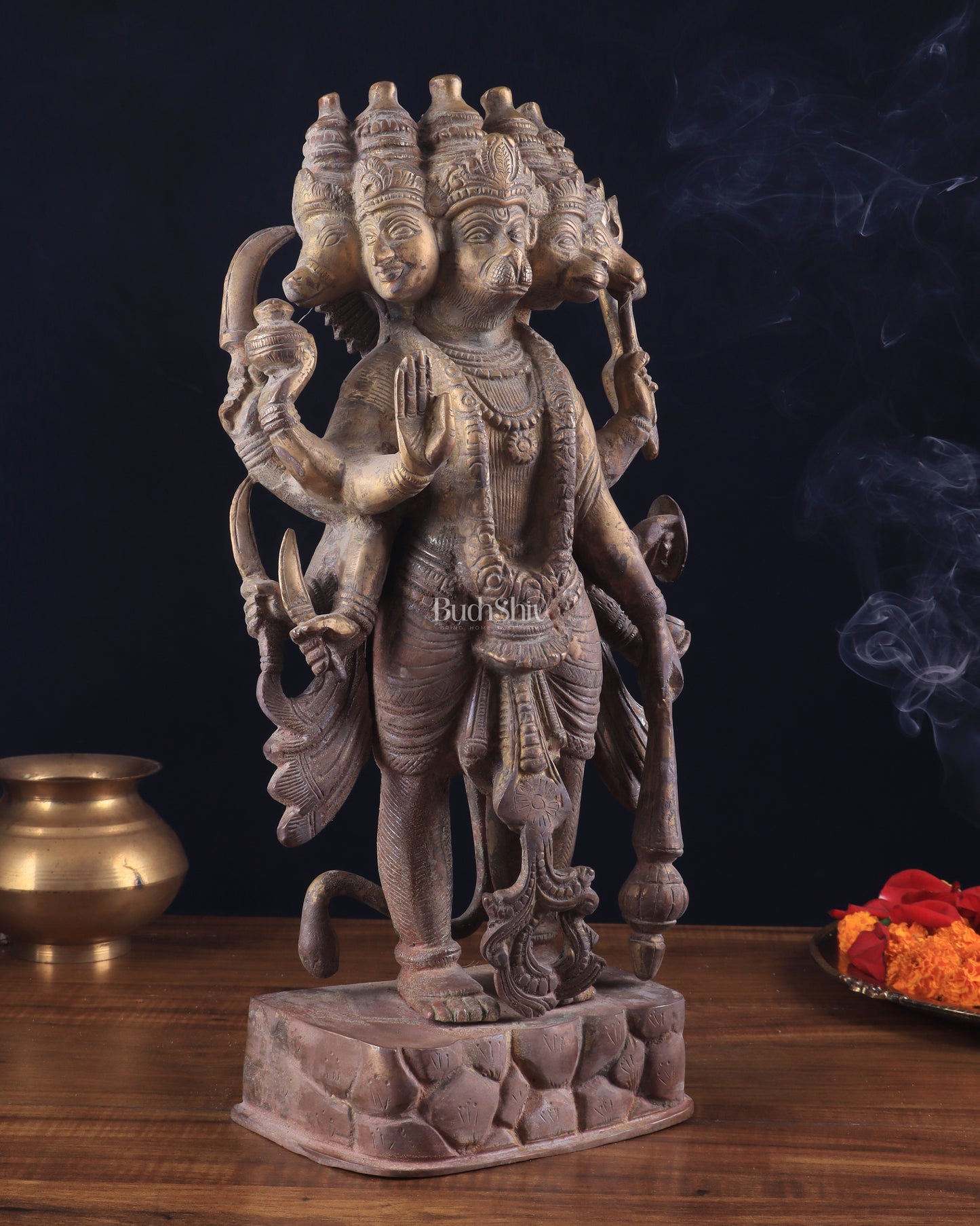 Vintage Panch Mukhi Hanuman Statue  - 17.5 Inches